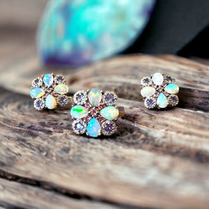 Opal Cross Earrings