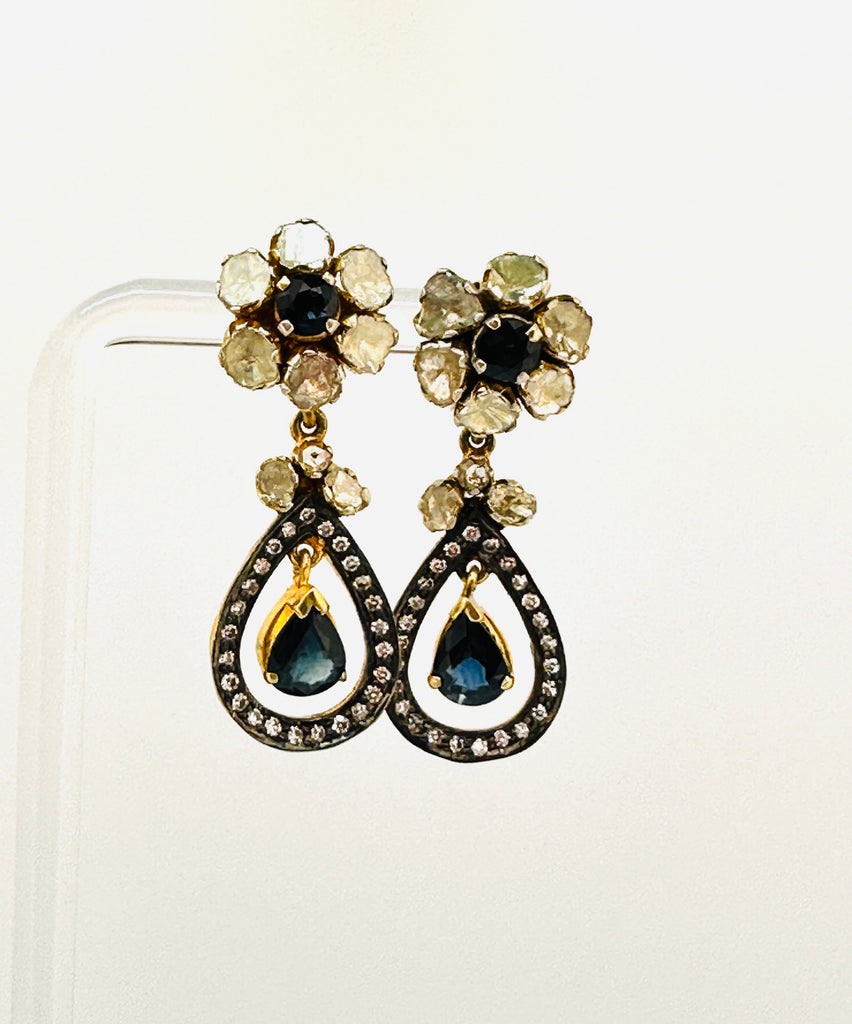Sapphire Flower Polki Chandelier