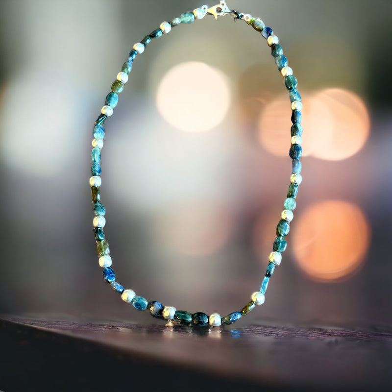 Blue Sapphire & Silver Beads