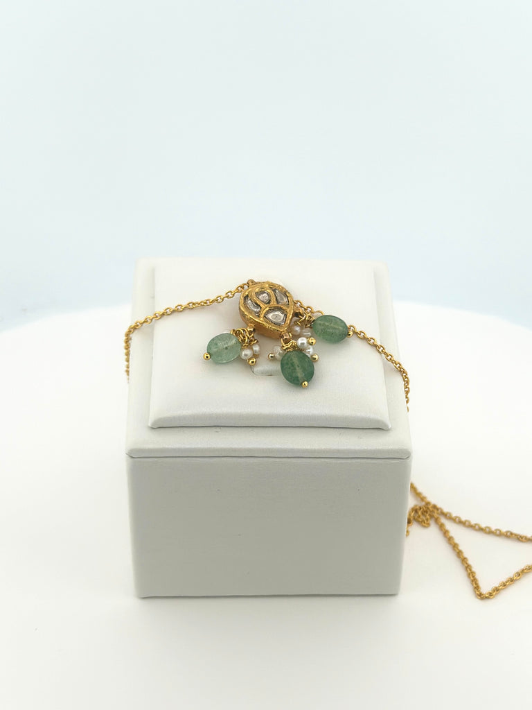 Petite Kundan Pear Charm