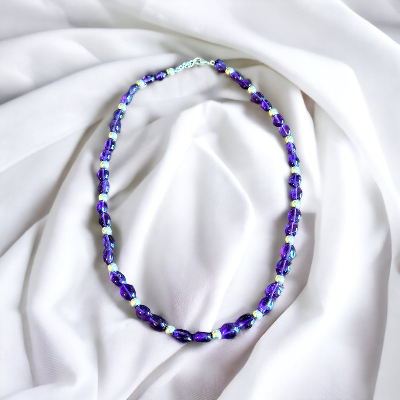 Amethyst & Silver Beads