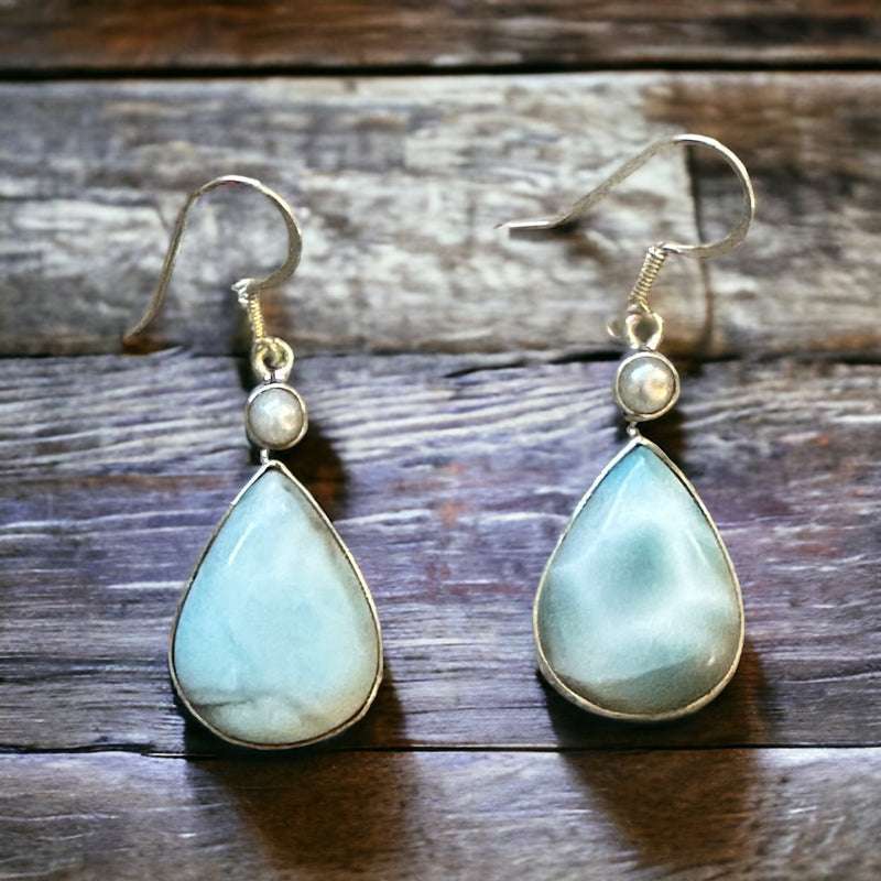Larimar Pear with Pearl