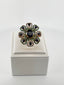 Sapphire Flower with Emeralds and Diamonds
