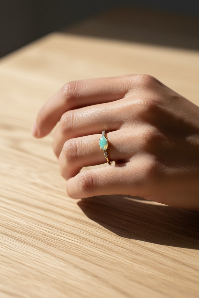 Aurora Opal Radiance Ring-Gold