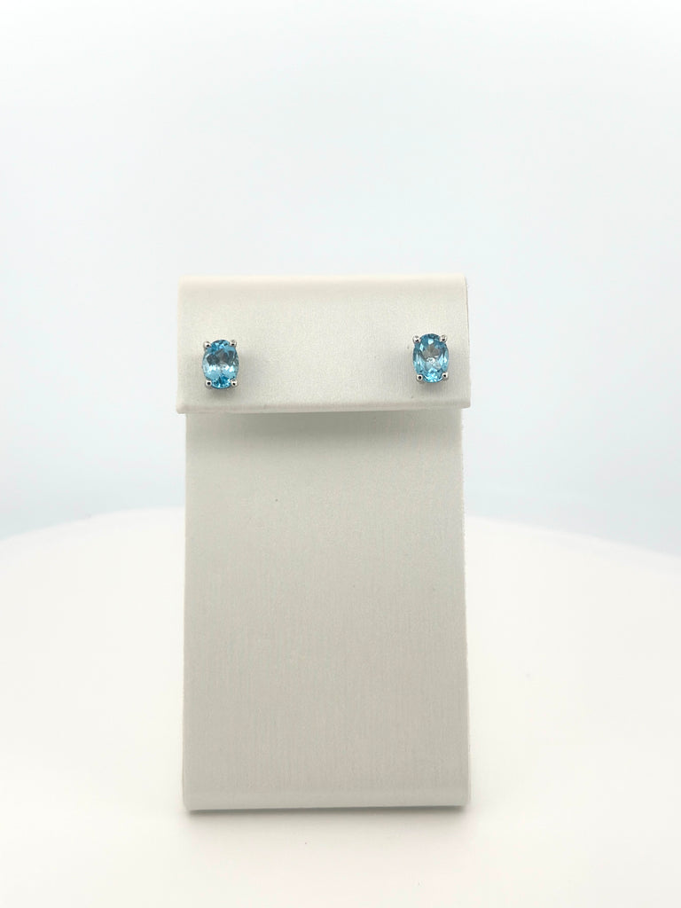 Oval Gemstone Studs