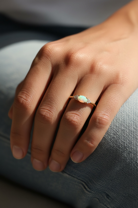 Moonlight Opal Elegance Ring- Gold