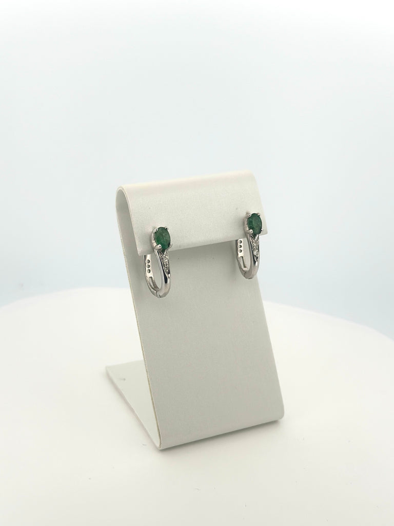 Emerald Whisper Diamond Earrings
