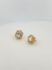 Golden Halo Moissanite Studs