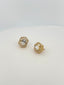 Golden Halo Moissanite Studs