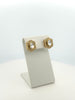 Golden Halo Moissanite Studs
