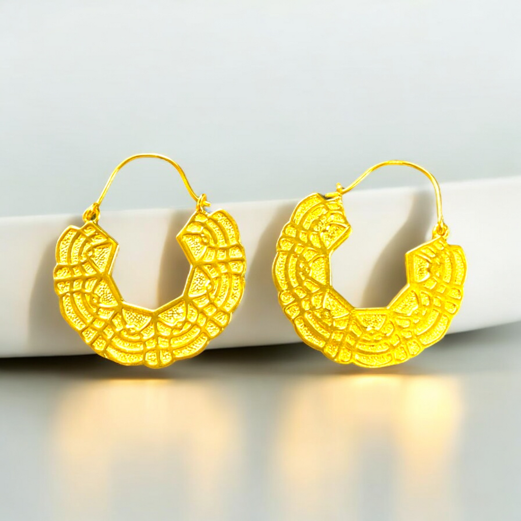 Brass Earrings Dipped in 18k Gold