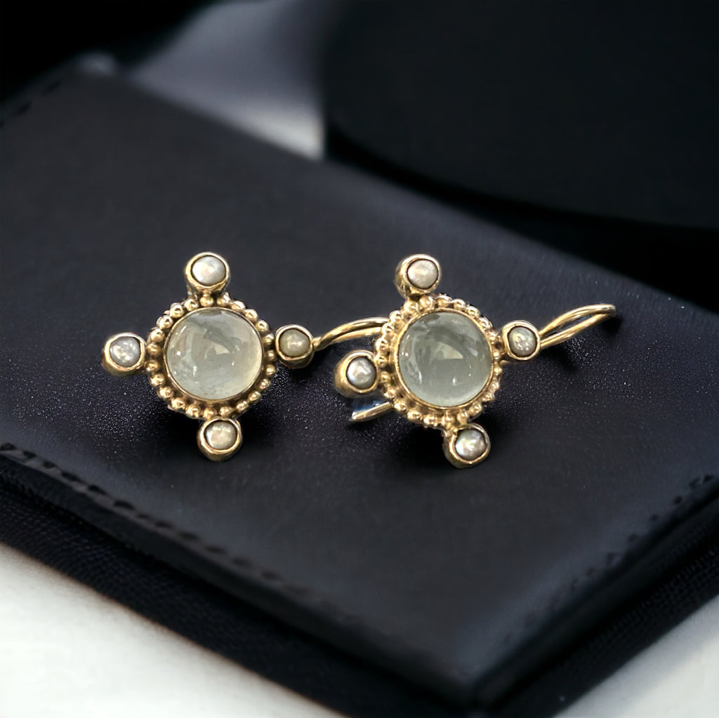 Aquamarine and Seed Pearls