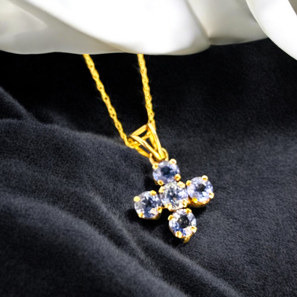Sapphire Cross Small Pendant