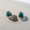 Malachite in Silver Bezel Cuff Links