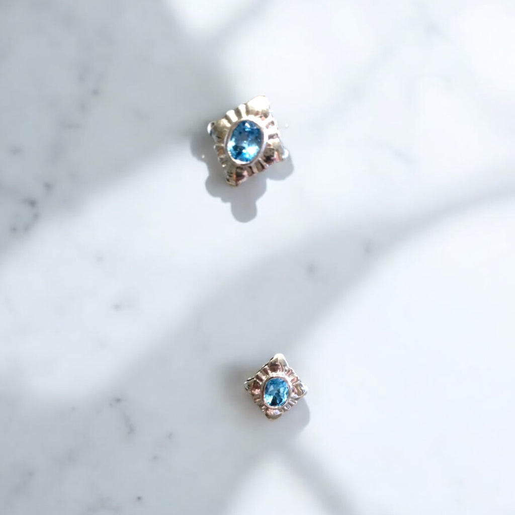 Blue Topaz Silver Diamond