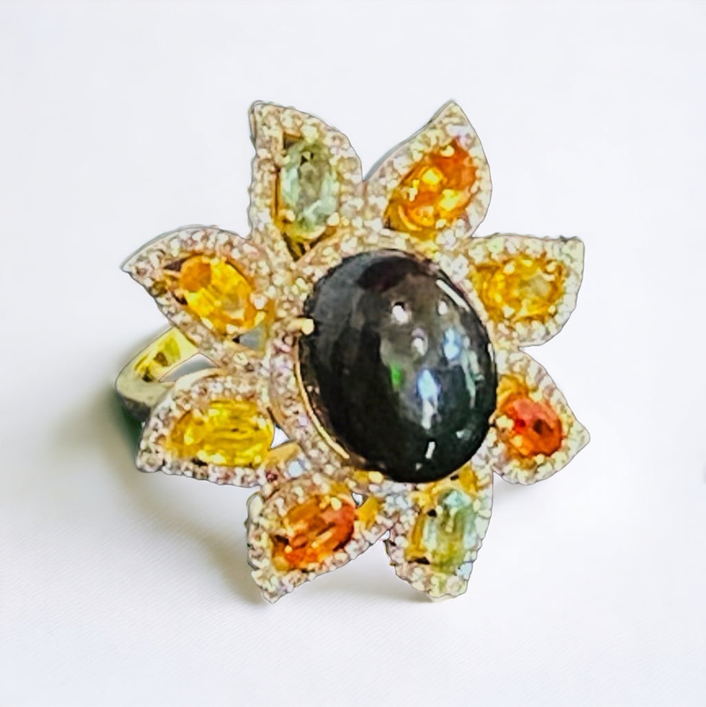 Black Opal Tourmaline Flower