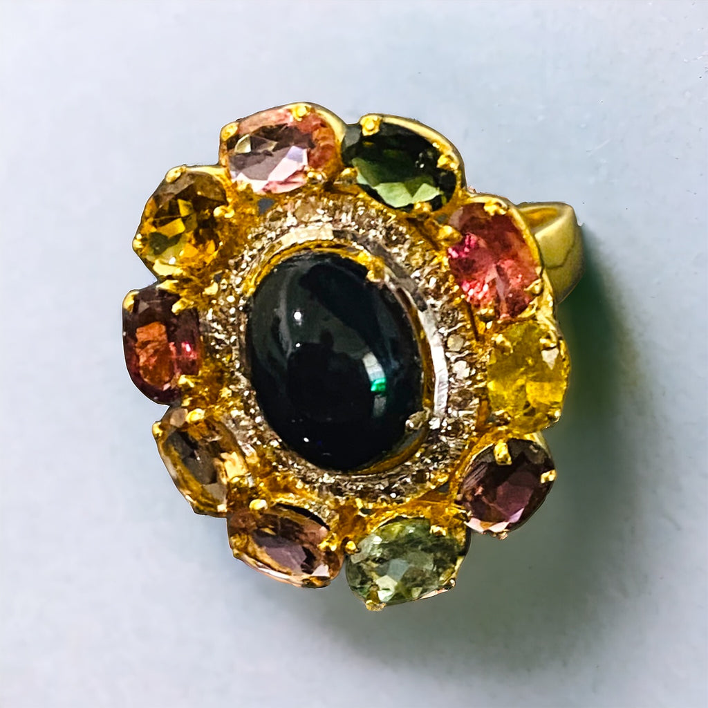 Black Opal Tourmaline Round