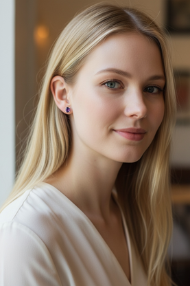 Amethyst Glow Stud Earrings