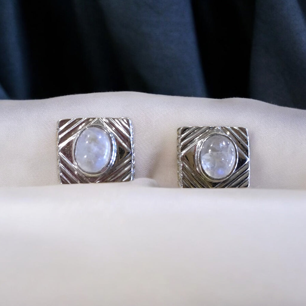 Moonstone Square Cuff Links