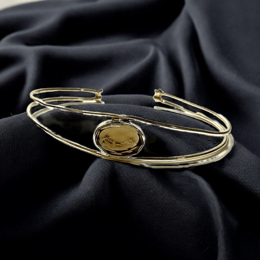 Two Line Cuff with Gemstone