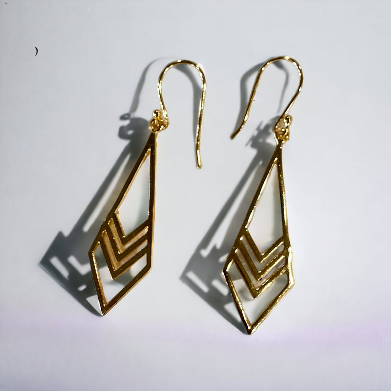Brass Earrings Dipped in 18k Gold