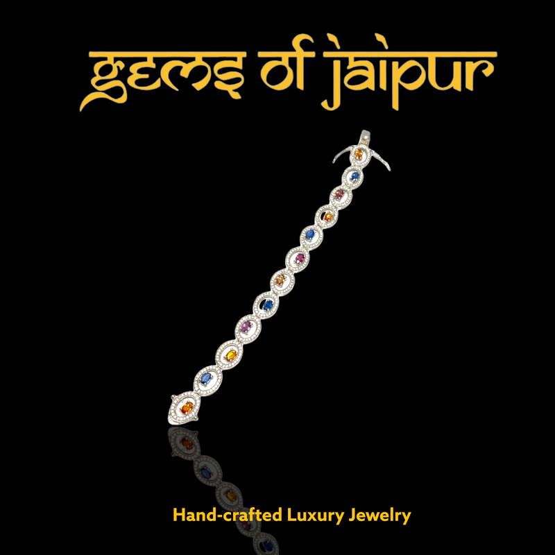 Multi Sapphires Circle of Diamonds