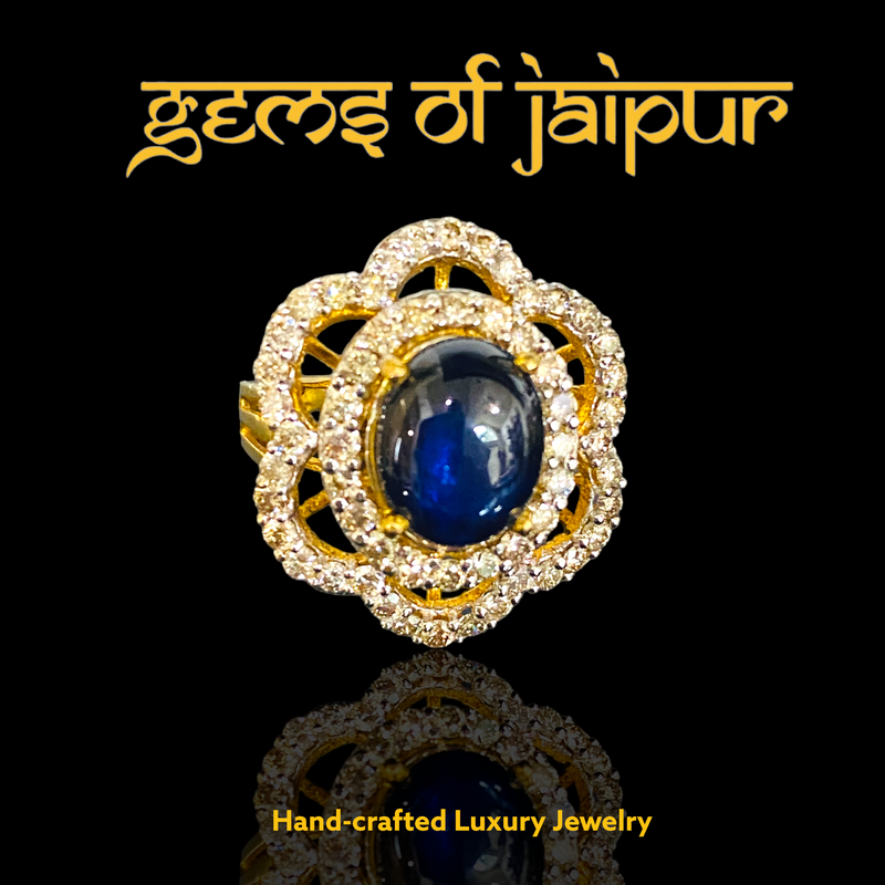 Sapphire Cabochon Flower