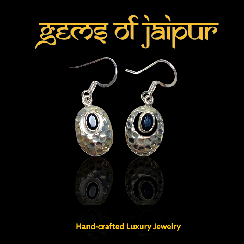 Hammered Oval with Gemstone