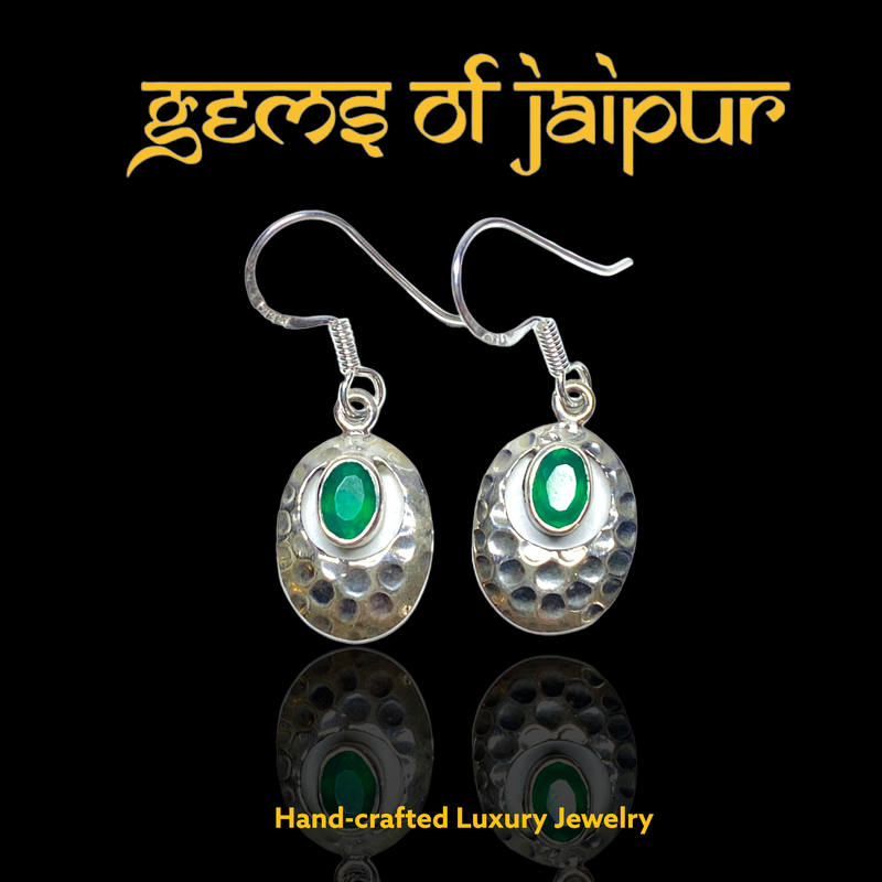 Hammered Oval with Gemstone