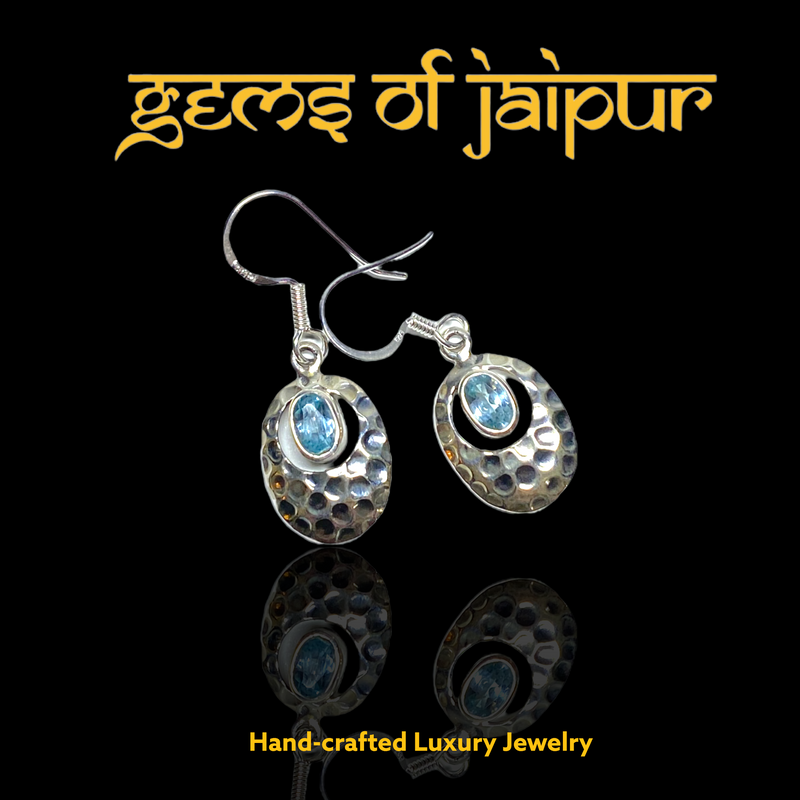 Hammered Oval with Gemstone