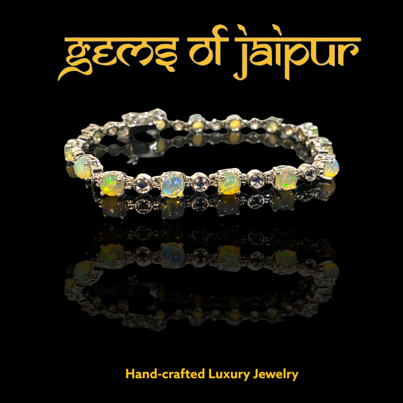 Opal & Sapphire Tennis Bracelet