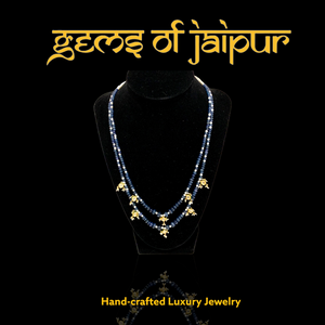 Kundan Two Sapphire Lines with Polkis  Necklace
