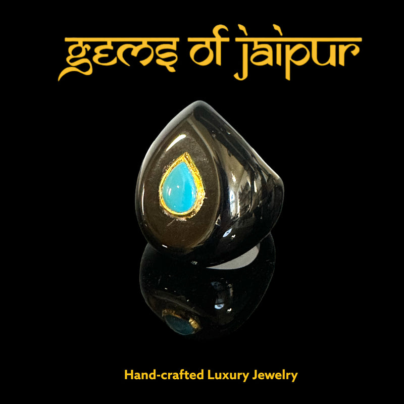 Black Onyx Turquoise Dome