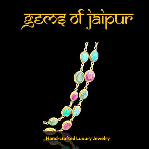 Turquiose, Ruby, Emerald necklace