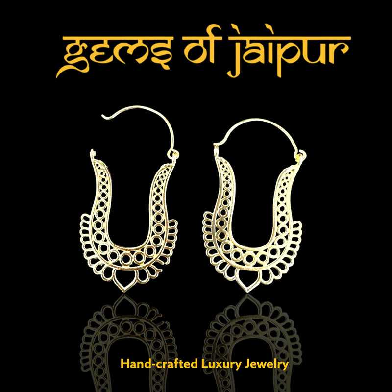 Brass Earrings Dipped in 18k Gold