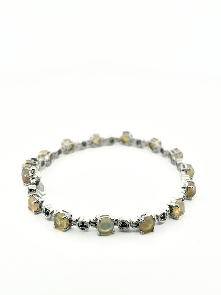Aquamarine & Sapphires Tennis Bracelet