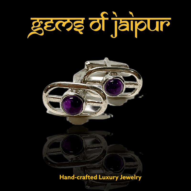 Amethyst Cabochon Cuff Links