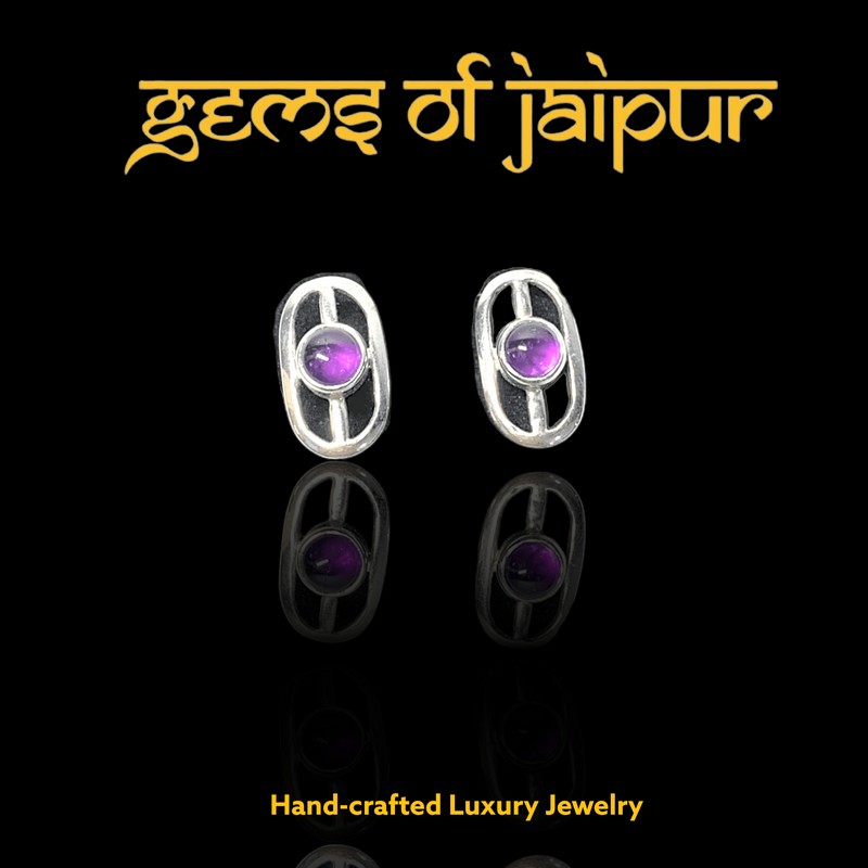 Amethyst Cabochon Cuff Links