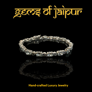 Aquamarine & Sapphires Tennis Bracelet