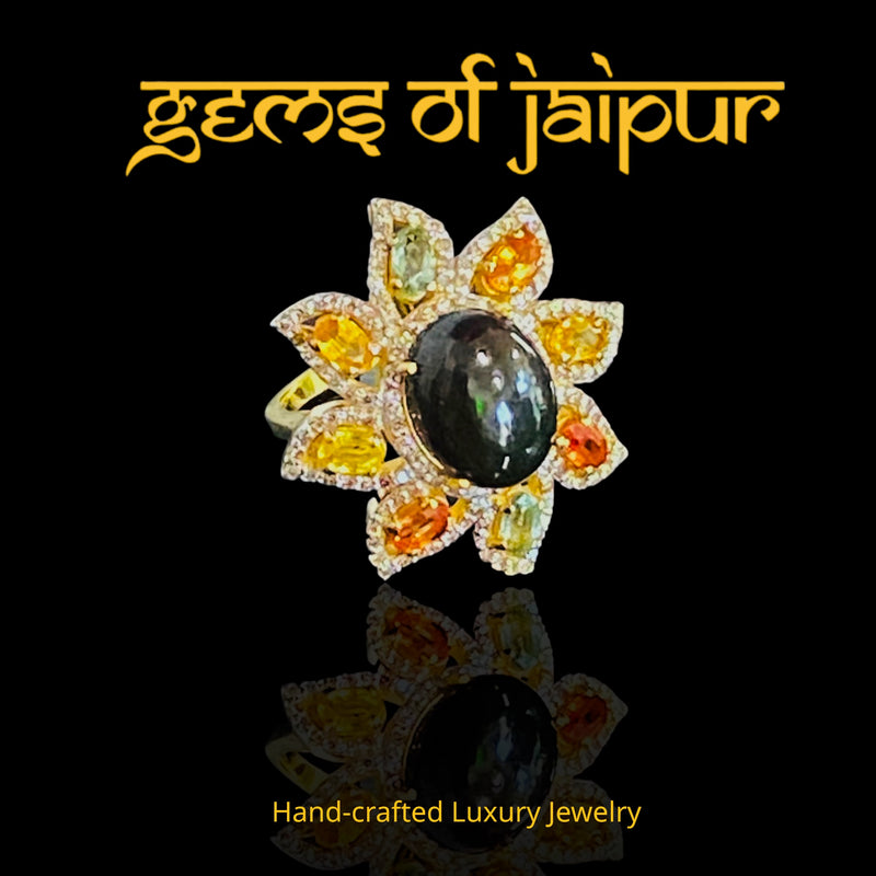 Black Opal Tourmaline Flower